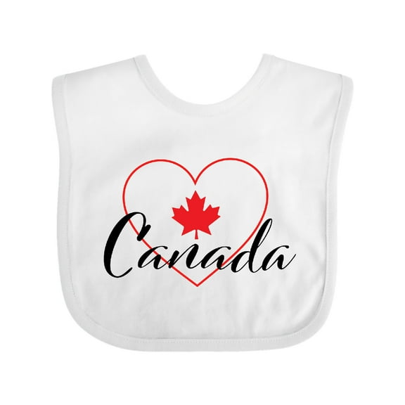 Inktastic Canada-heart and maple leaf Boys or Girls Baby Bib