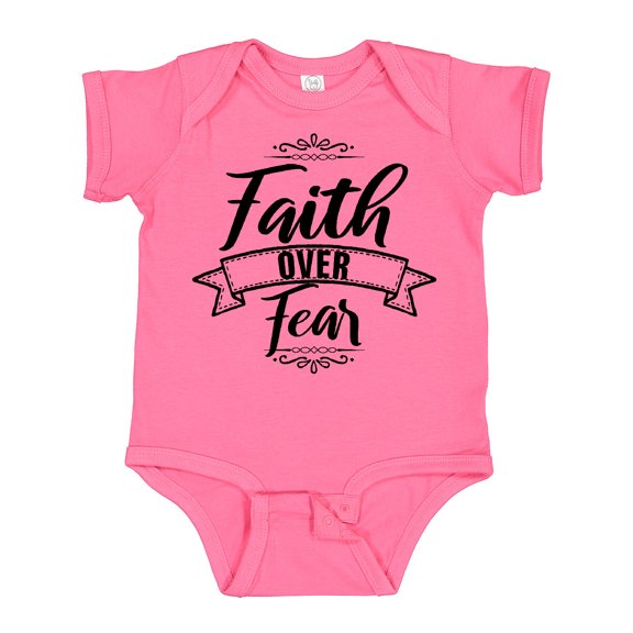 Inktastic Cancer Awareness Faith Over Fear Boys or Girls Baby Bodysuit