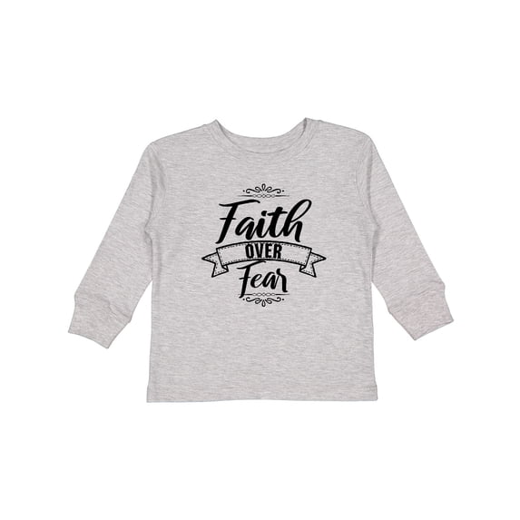 Inktastic Cancer Awareness Faith Over Fear Boys or Girls Long Sleeve Toddler T-Shirt