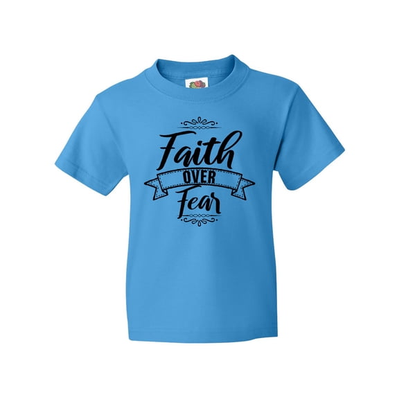 Inktastic Cancer Awareness Faith Over Fear Youth T-Shirt