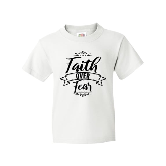 Inktastic Cancer Awareness Faith Over Fear Youth T-Shirt