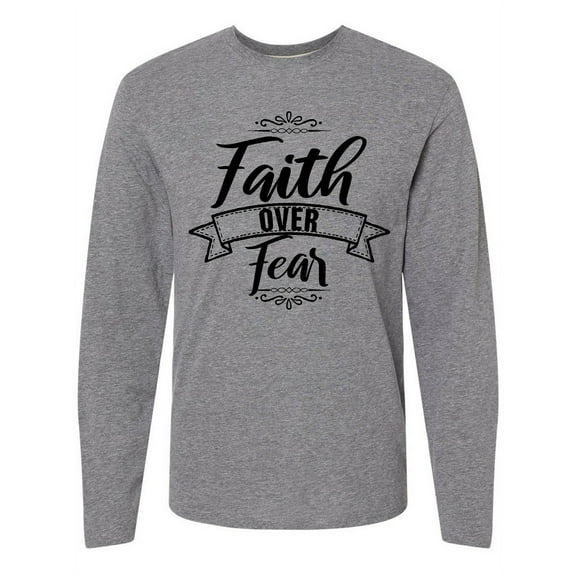 Inktastic Cancer Awareness Faith over Fear Long Sleeve T-Shirt