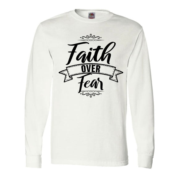 Inktastic Cancer Awareness Faith over Fear Long Sleeve T-Shirt