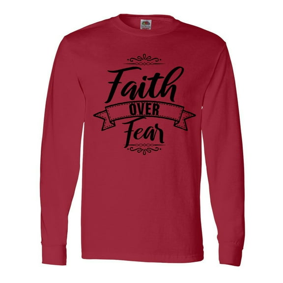 Inktastic Cancer Awareness Faith over Fear Long Sleeve T-Shirt