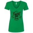 thumbnail image 1 of Inktastic Cancer Awareness Faith over Fear Women's V-Neck T-Shirt, 1 of 5