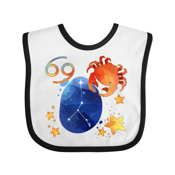Inktastic Cancer Crab Constellation Zodiac Sign Illustration Boys or Girls Baby Bib