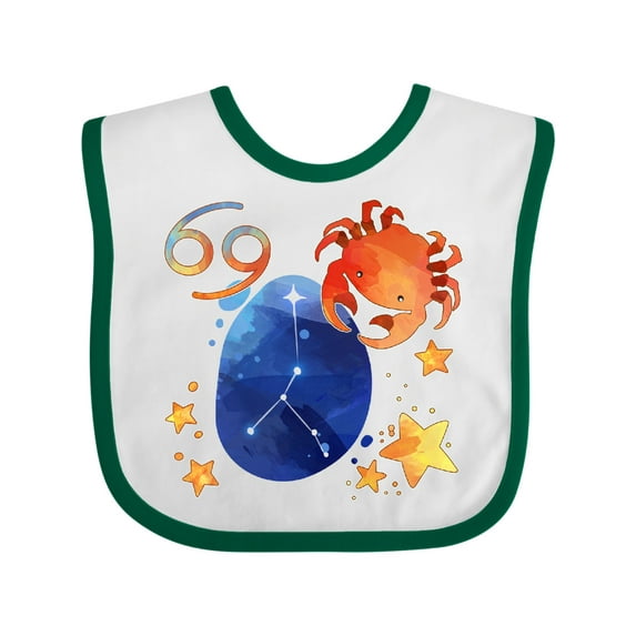 Inktastic Cancer Crab Constellation Zodiac Sign Illustration Boys or Girls Baby Bib