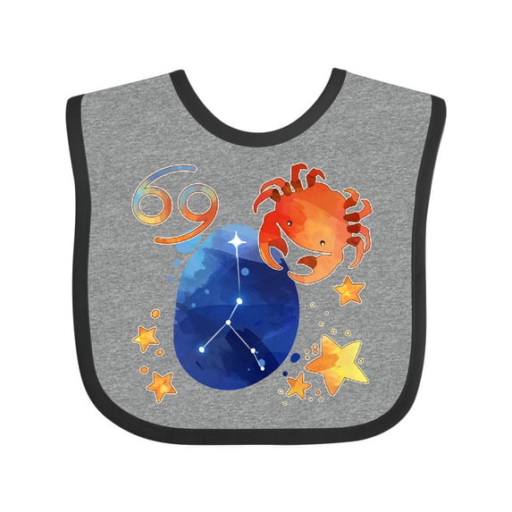 Inktastic Cancer Crab Constellation Zodiac Sign Illustration Boys or Girls Baby Bib