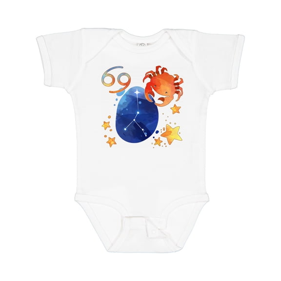 Inktastic Cancer Crab Constellation Zodiac Sign Illustration Boys or Girls Baby Bodysuit