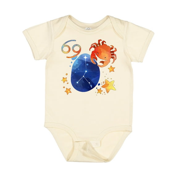 Inktastic Cancer Crab Constellation Zodiac Sign Illustration Boys or Girls Baby Bodysuit