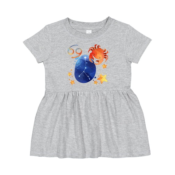 Inktastic Cancer Crab Constellation Zodiac Sign Illustration Girls Baby Dress