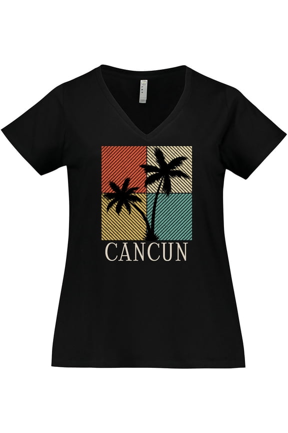 Cancun Mexico Beach Vacation Women's Plus Size V-Neck T-Shirt