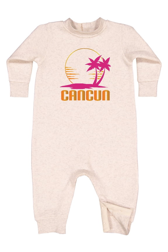 Cancun Mexico Sunset Baby Fleece Romper