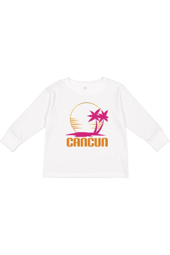 Cancun Mexico Sunset Girls Long Sleeve Toddler T-Shirt