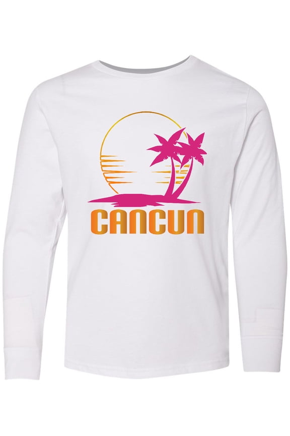 Cancun Mexico Sunset Long Sleeve Youth T-Shirt