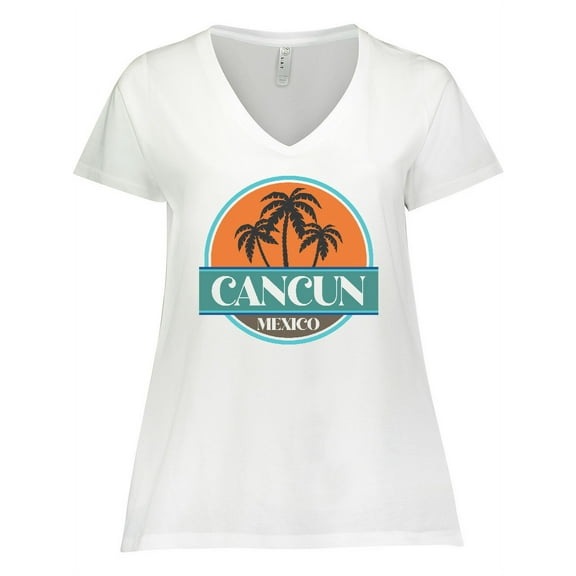 Inktastic Cancun Mexico Vacation Trip Women's Plus Size V-Neck T-Shirt