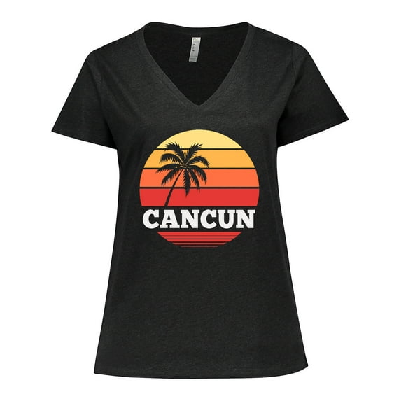 Inktastic Cancun Mexico Vacation Trip Women's Plus Size V-Neck T-Shirt