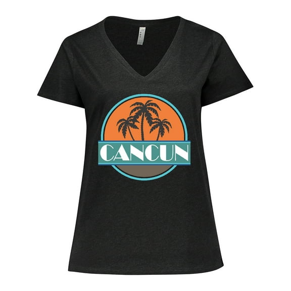 Inktastic Cancun Mexico Vacation Women's Plus Size V-Neck T-Shirt
