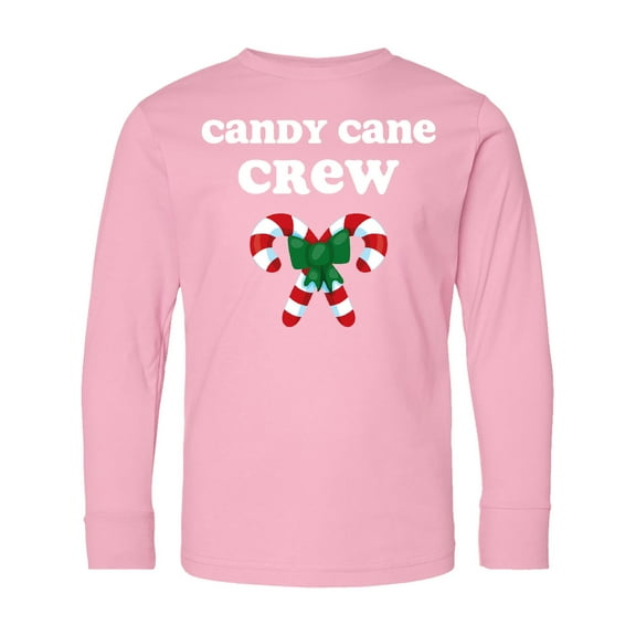 Inktastic Candy Cane Crew Long Sleeve Youth T-Shirt