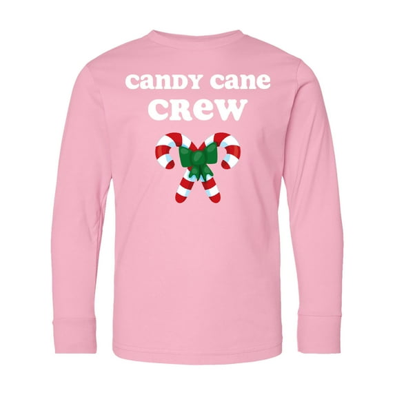 Inktastic Candy Cane Crew Long Sleeve Youth T-Shirt