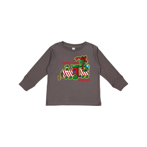 Inktastic Candy Cane Express Boys or Girls Long Sleeve Toddler T-Shirt