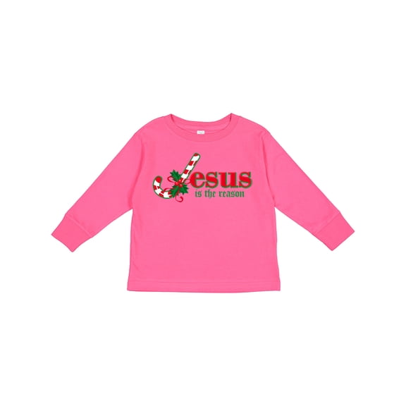 Inktastic Candy Cane Jesus Boys or Girls Long Sleeve Toddler T-Shirt