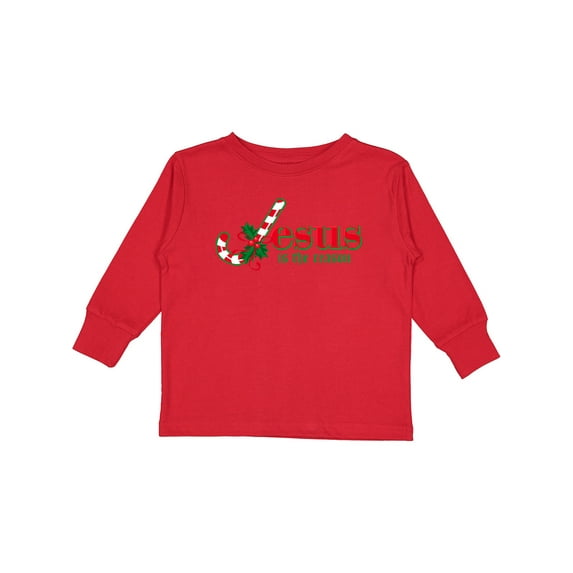 Inktastic Candy Cane Jesus Boys or Girls Long Sleeve Toddler T-Shirt