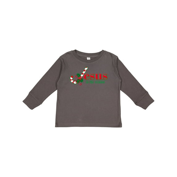 Inktastic Candy Cane Jesus Boys or Girls Long Sleeve Toddler T-Shirt