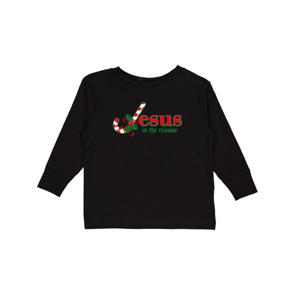 Inktastic Candy Cane Jesus Boys or Girls Long Sleeve Toddler T-Shirt