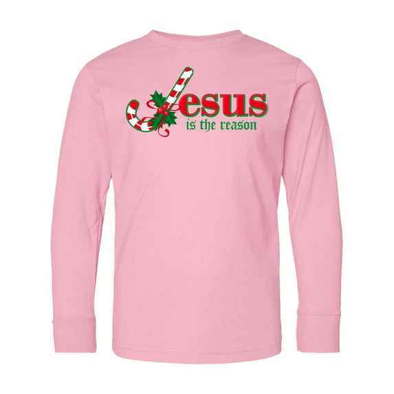Inktastic Candy Cane Jesus Long Sleeve Youth T-Shirt