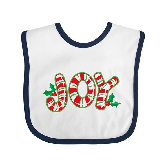 Inktastic Candy Cane Joy Boys or Girls Baby Bib
