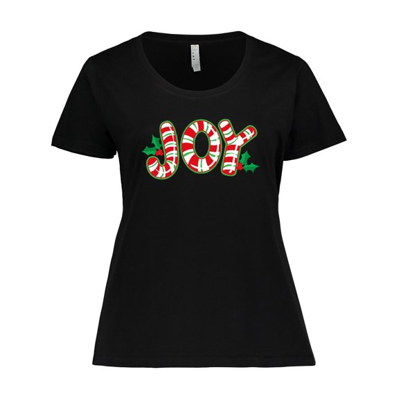 Inktastic Candy Cane Joy Women's Plus Size T-Shirt