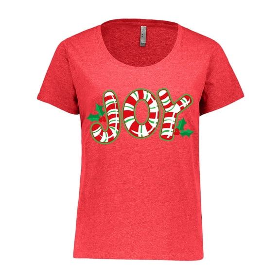 Inktastic Candy Cane Joy Women's Plus Size T-Shirt