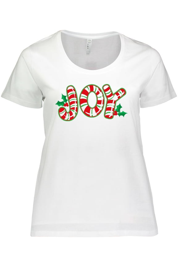 Candy Cane Joy Women's Plus Size T-Shirt