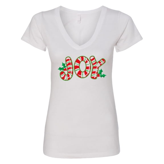 Inktastic Candy Cane Joy Women's V-Neck T-Shirt