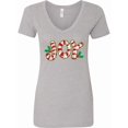 thumbnail image 1 of Inktastic Candy Cane Joy Women's V-Neck T-Shirt, 1 of 5