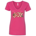 thumbnail image 1 of Inktastic Candy Cane Joy Women's V-Neck T-Shirt, 1 of 5