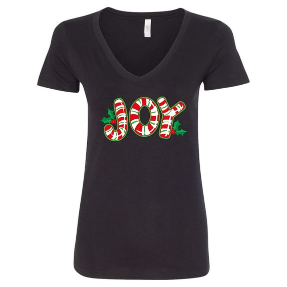 Inktastic Candy Cane Joy Women's V-Neck T-Shirt
