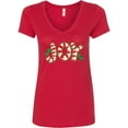 thumbnail image 1 of Inktastic Candy Cane Joy Women's V-Neck T-Shirt, 1 of 5