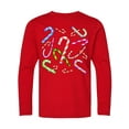 thumbnail image 1 of Inktastic Candy Cane Party Long Sleeve Youth T-Shirt, 1 of 5