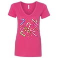 thumbnail image 1 of Inktastic Candy Cane Party Women's V-Neck T-Shirt, 1 of 5