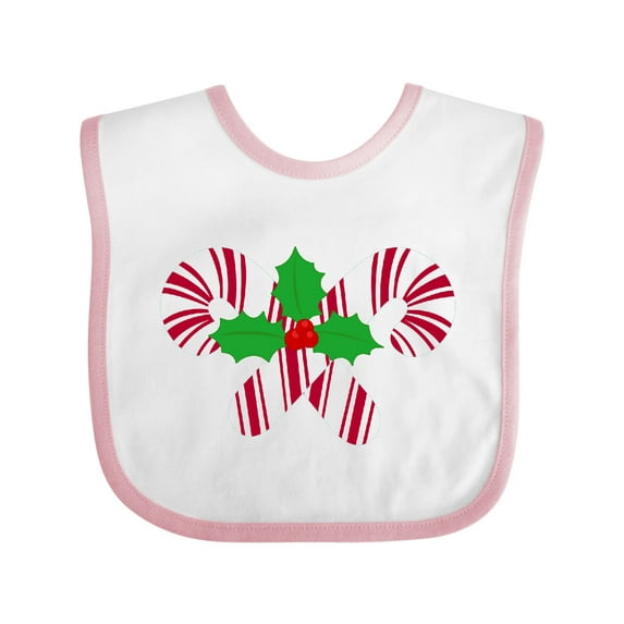 Inktastic Candy Canes and Holly Christmas Boys or Girls Baby Bib