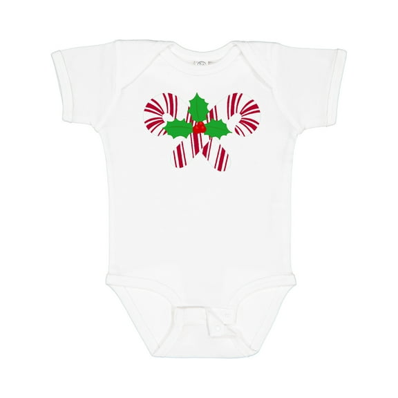 Inktastic Candy Canes and Holly Christmas Boys or Girls Baby Bodysuit