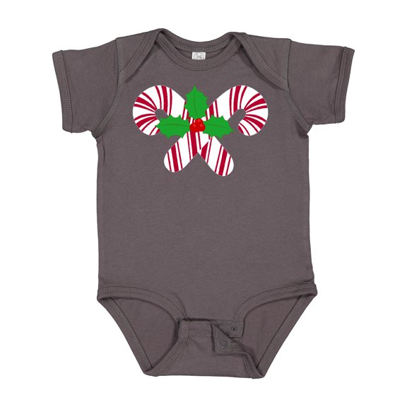 Inktastic Candy Canes and Holly Christmas Boys or Girls Baby Bodysuit