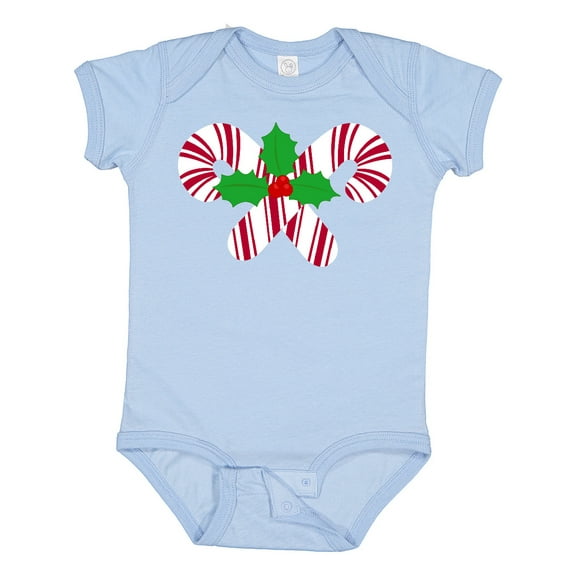 Inktastic Candy Canes and Holly Christmas Boys or Girls Baby Bodysuit