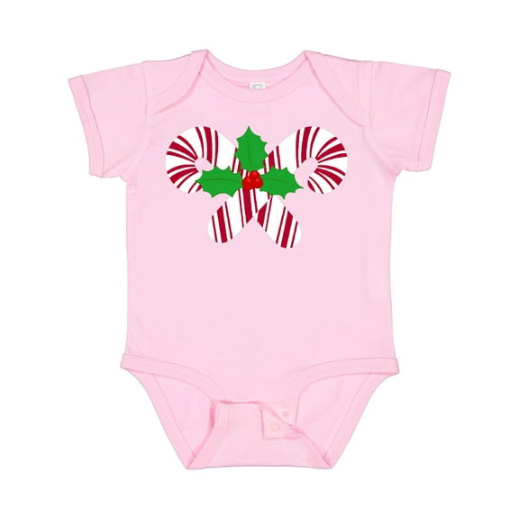 Inktastic Candy Canes and Holly Christmas Boys or Girls Baby Bodysuit