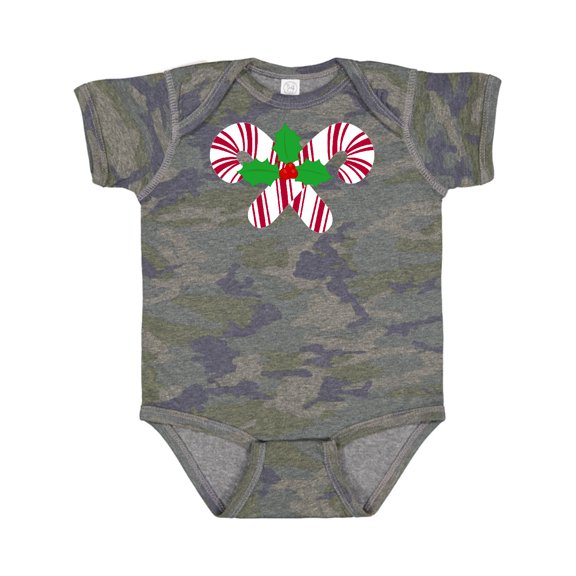 Inktastic Candy Canes and Holly Christmas Boys or Girls Baby Bodysuit