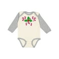 thumbnail image 1 of Inktastic Candy Canes and Holly Christmas Boys or Girls Long Sleeve Baby Bodysuit, 1 of 5