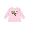 thumbnail image 1 of Inktastic Candy Canes and Holly Christmas Boys or Girls Long Sleeve Toddler T-Shirt, 1 of 5