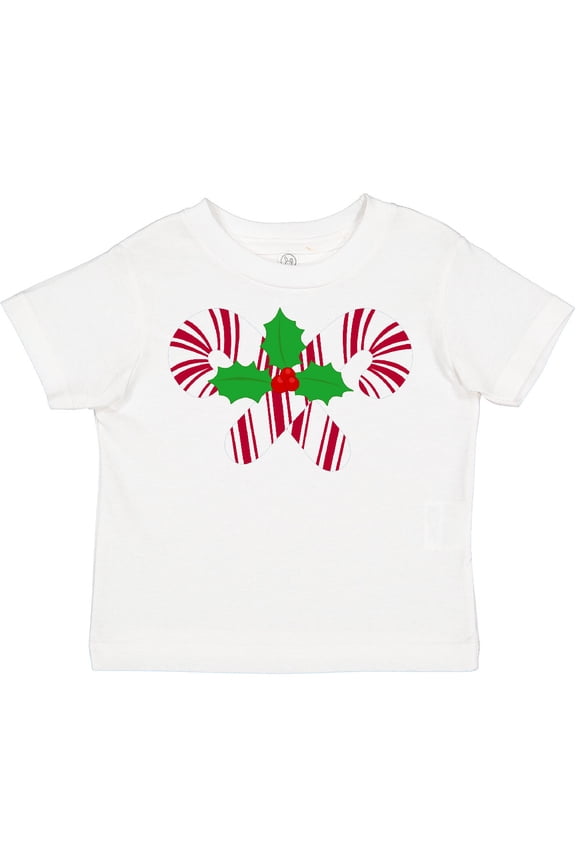 Candy Canes and Holly Christmas Boys or Girls Toddler T-Shirt